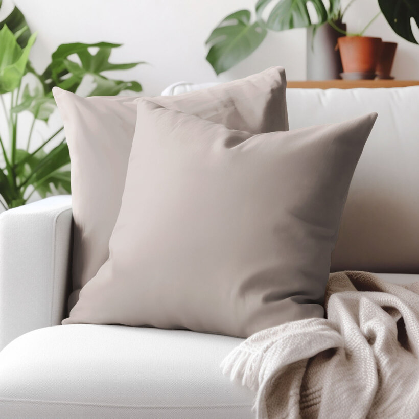 Kissenbezug aus Baumwolle - graubraun