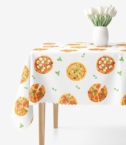 Eckige Tischdecke Teflon - köstliche Pizza
