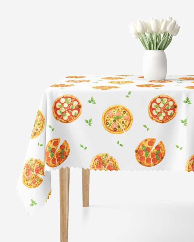 Eckige Tischdecke Teflon - köstliche Pizza