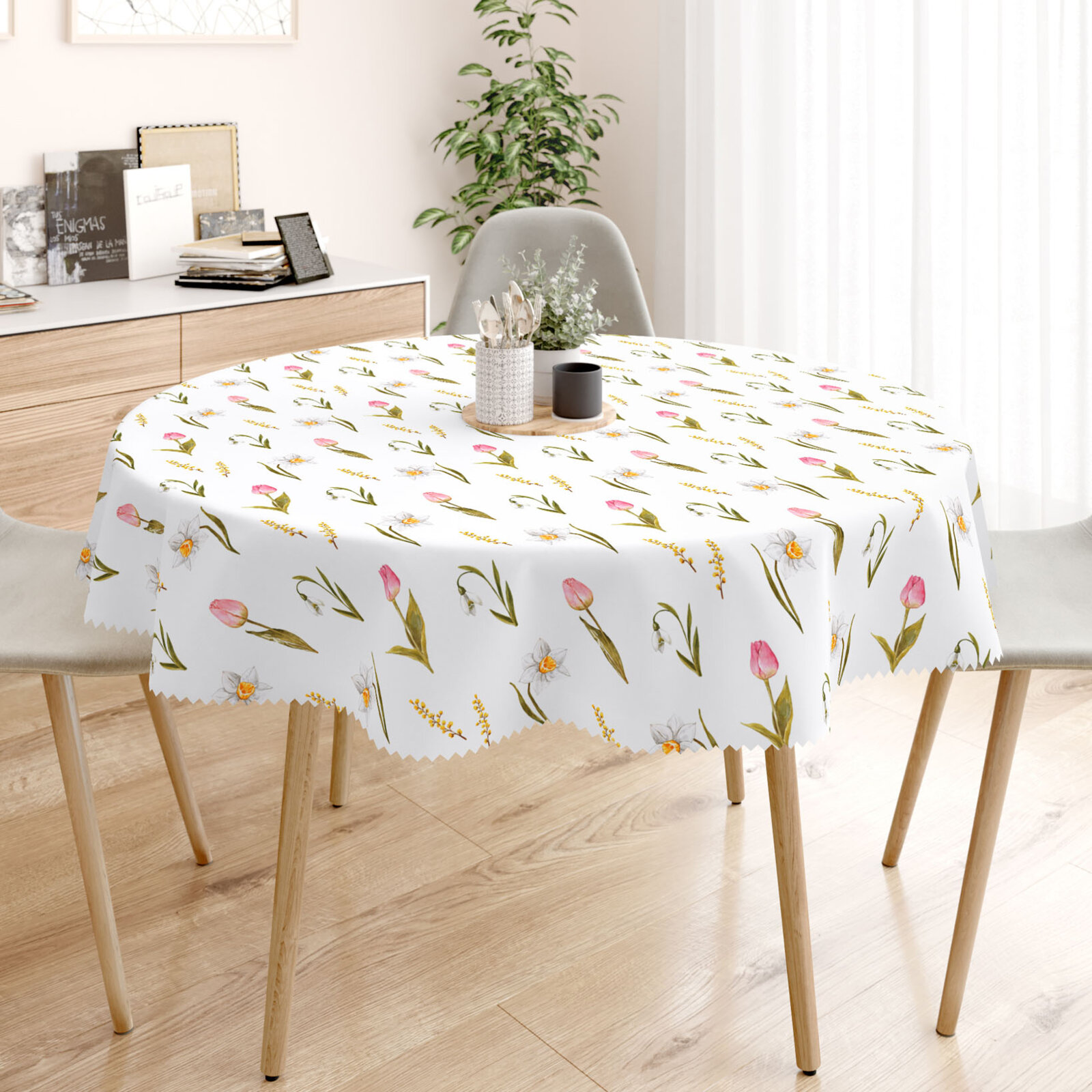 Runde Tischdecke Teflon - Frühlingsstimmung