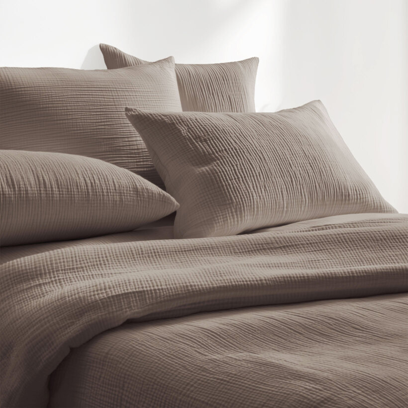 Musselin-Bettwäsche – kaffeebraun