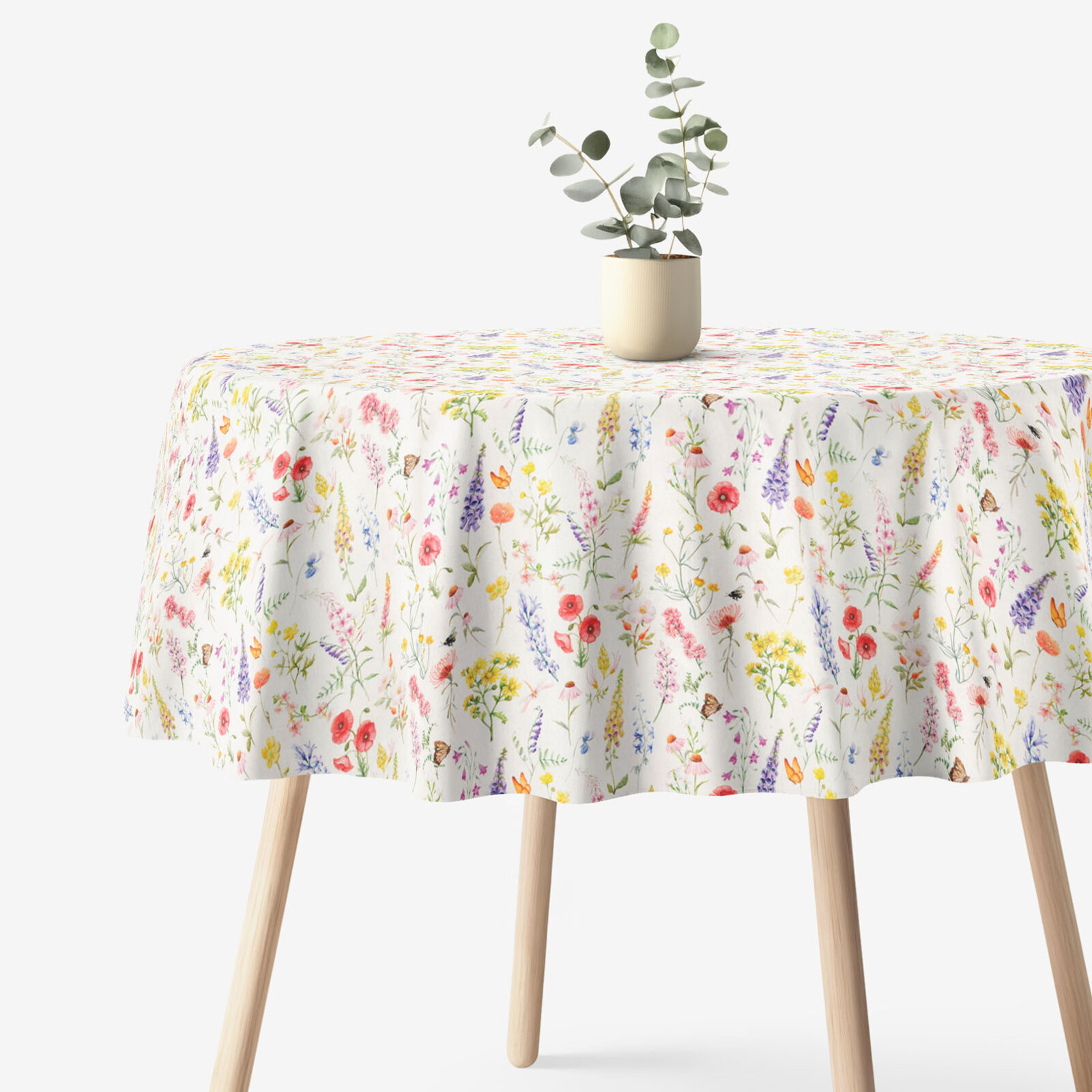 Runde Tischdecke Valencia - Blühende Wiese
