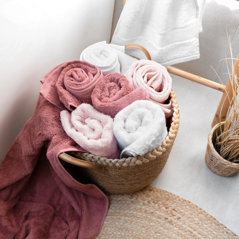 Bambus-Handtuch/Badetuch - burgunderrosa