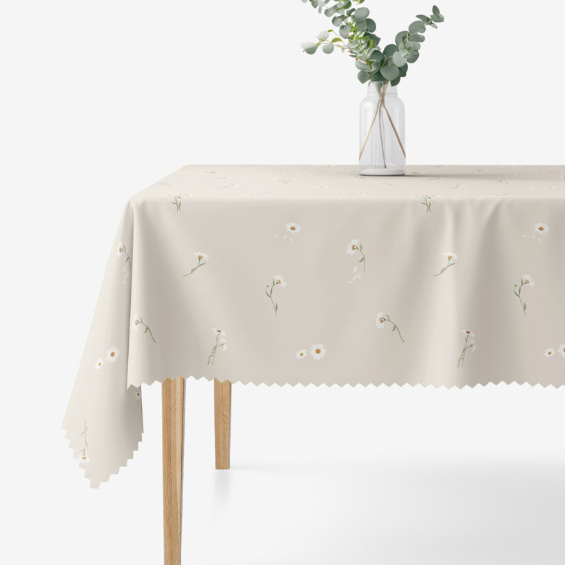 Eckige Teflon-Tischdecke - Gänseblümchen