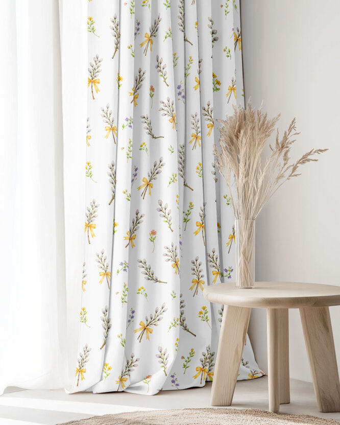 Ostern Dekorativer Vorhang – Weidenkätzchen