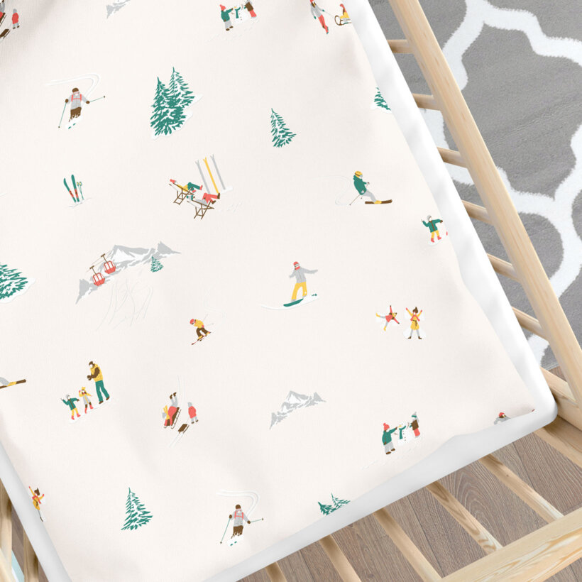 Weihnachtliche Bettwäsche für Babybetten aus Baumwolle - Winterfreuden
