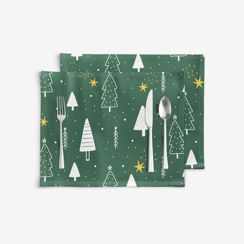 Weihnachts-Tischset 100% Baumwolle - magische Weihnachten - 2 Stück
