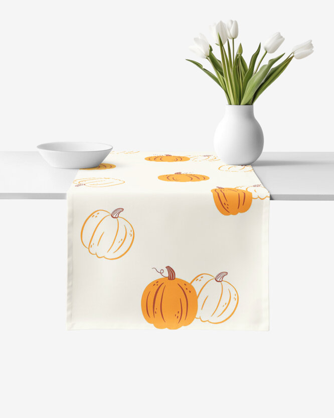 Tischläufer aus 100% Baumwolle - Herbstkürbis