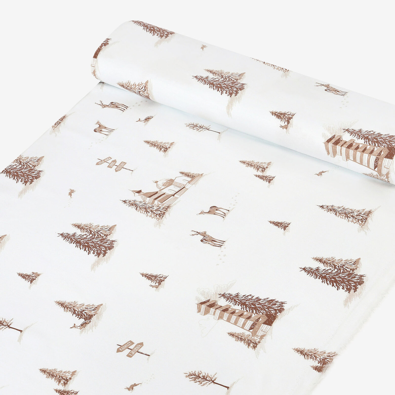 Weihnachtlicher Flanellstoff - Berge