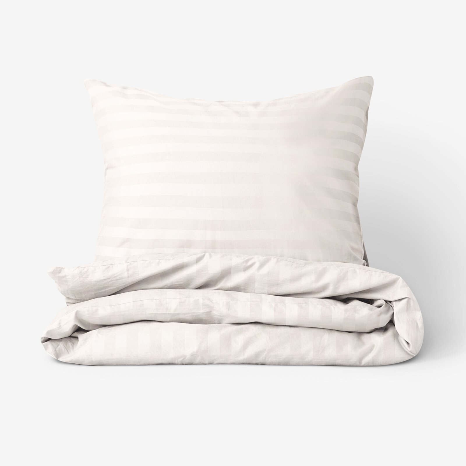 Damast-Bettwäsche - creme Streifen mit Satin-Glanz