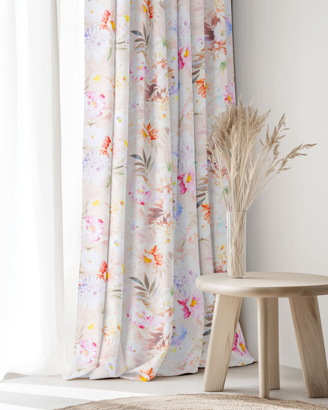 Vorhang aus Baumwolle Deluxe - wilde Blumen