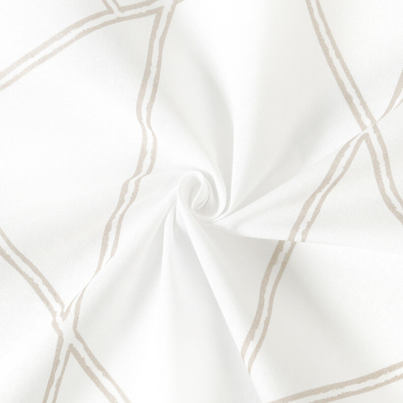 Baumwollstoff - Geometrische Linien auf Weiß