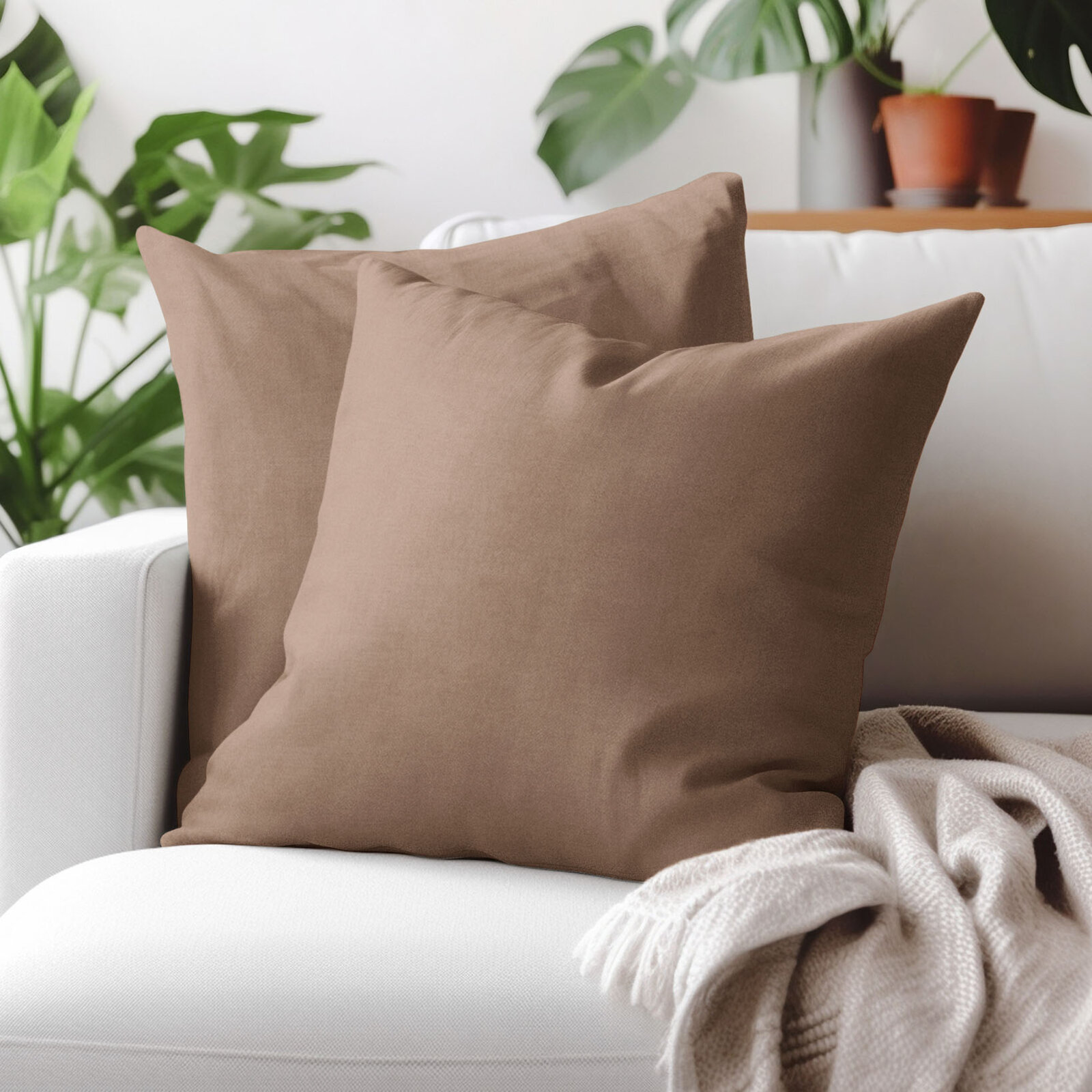 Dekorativer Kissenbezug Marbella - mokka