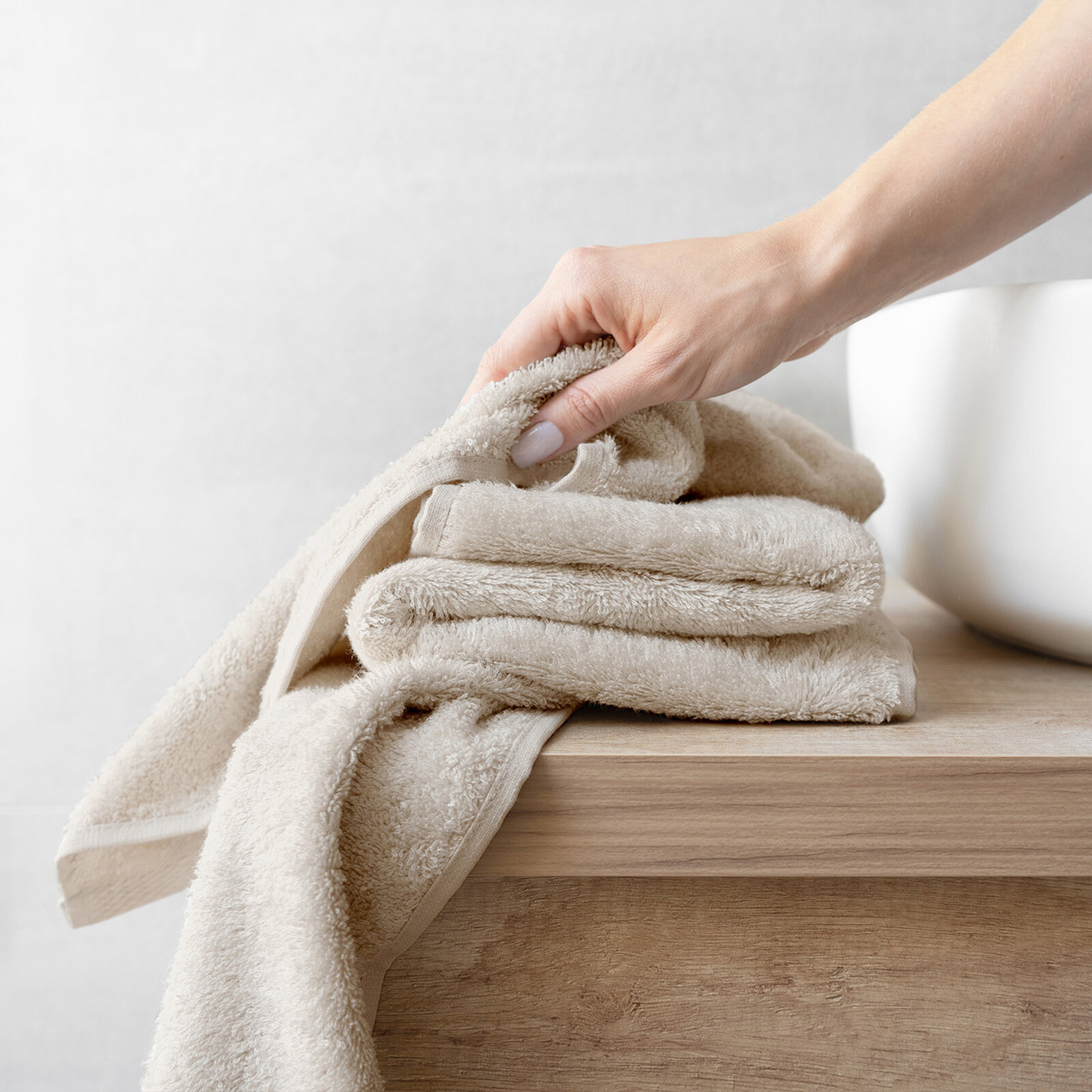 Bambus-Handtuch/Badetuch - hellbraun