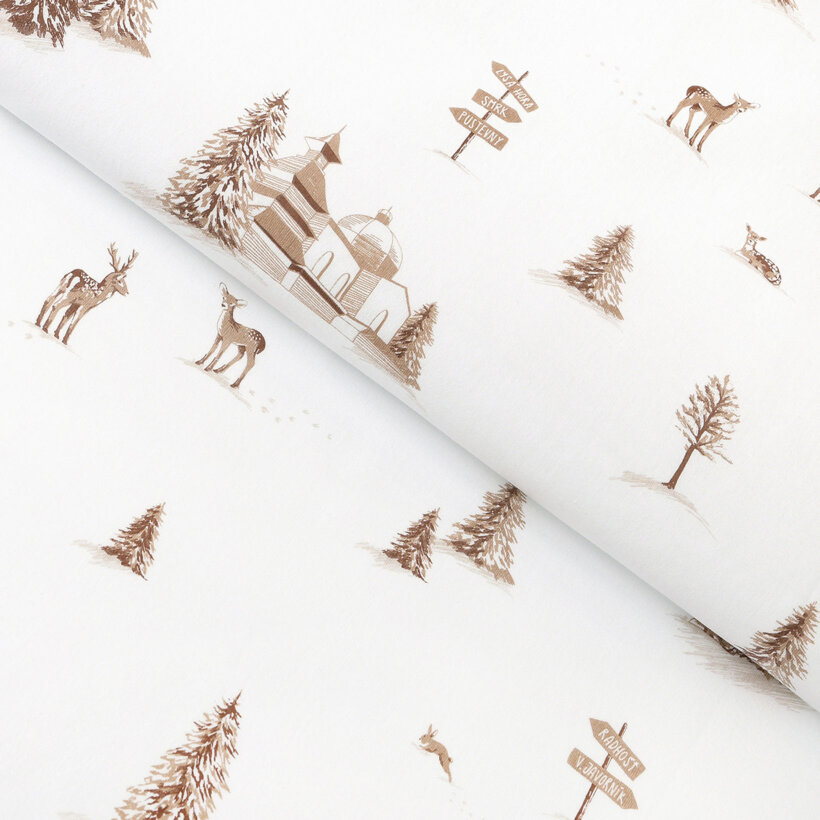 Weihnachtlicher Flanellstoff - Berge