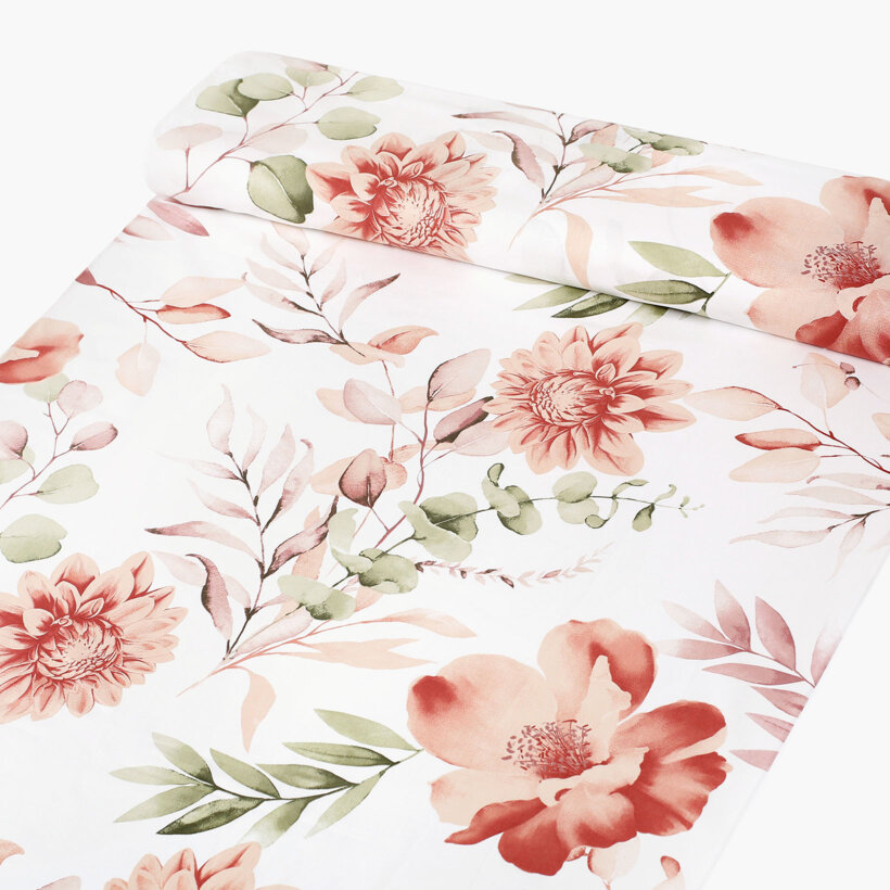 Baumwollstoff Deluxe - aquarelle Blumen