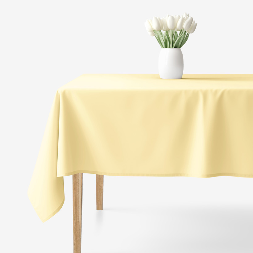 Eckige Tischdecke 100% Baumwolle - Bananenfarbe