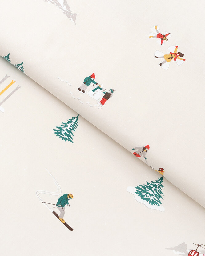 Weihnachtlicher Baumwollstoff - Winterfreuden