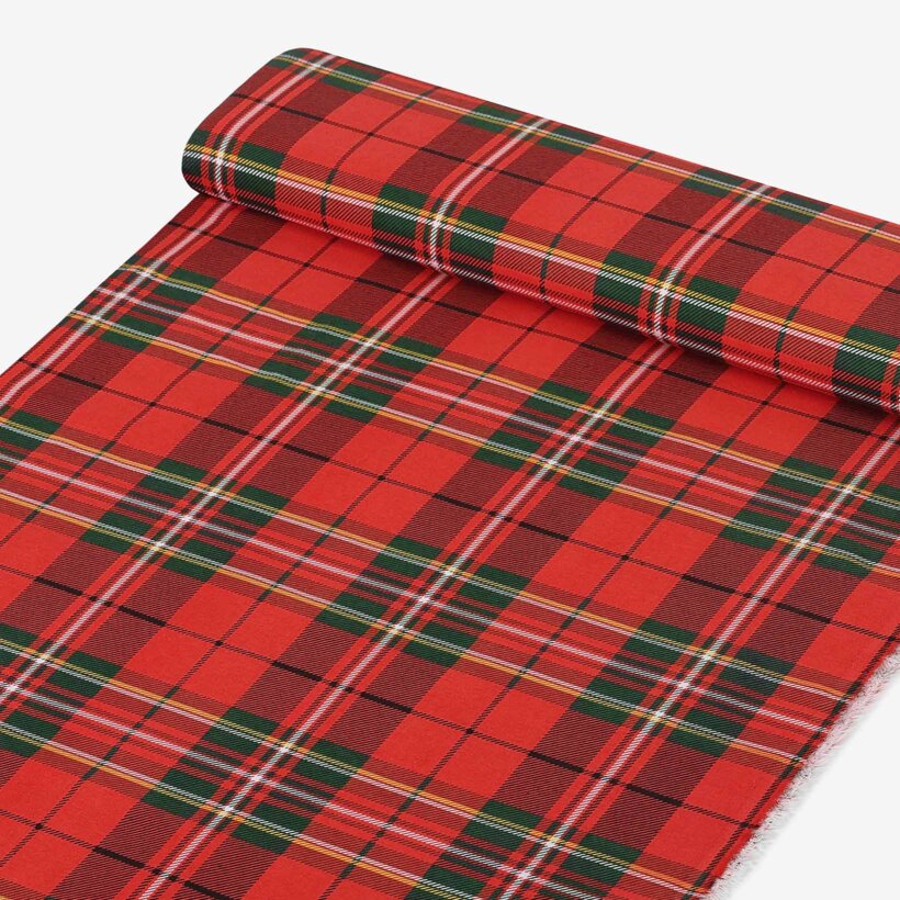 Weihnachtlicher Flanellstoff - rotes Karo