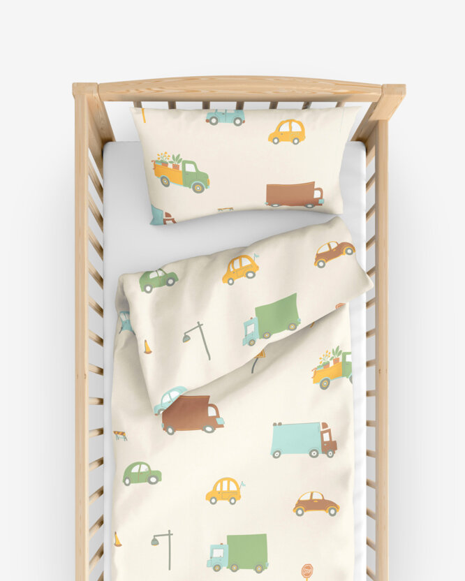 Bettwäsche für Babybetten aus Baumwolle - Welt der Autos