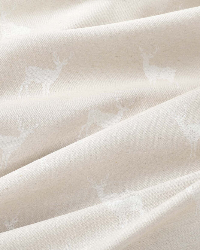 Ovale Weihnachts-Tischdecke Natura - Hirsche auf natürlichem