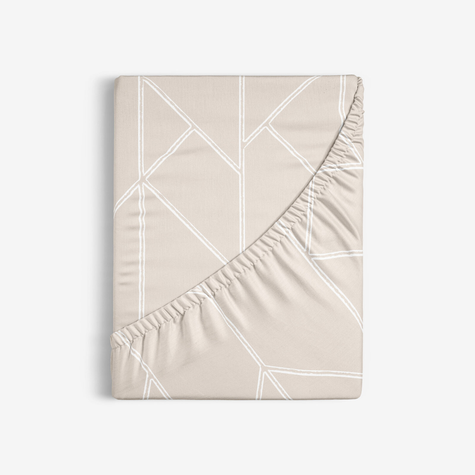 Spannbettlaken aus Baumwolle - Geometrische Linien auf Latte