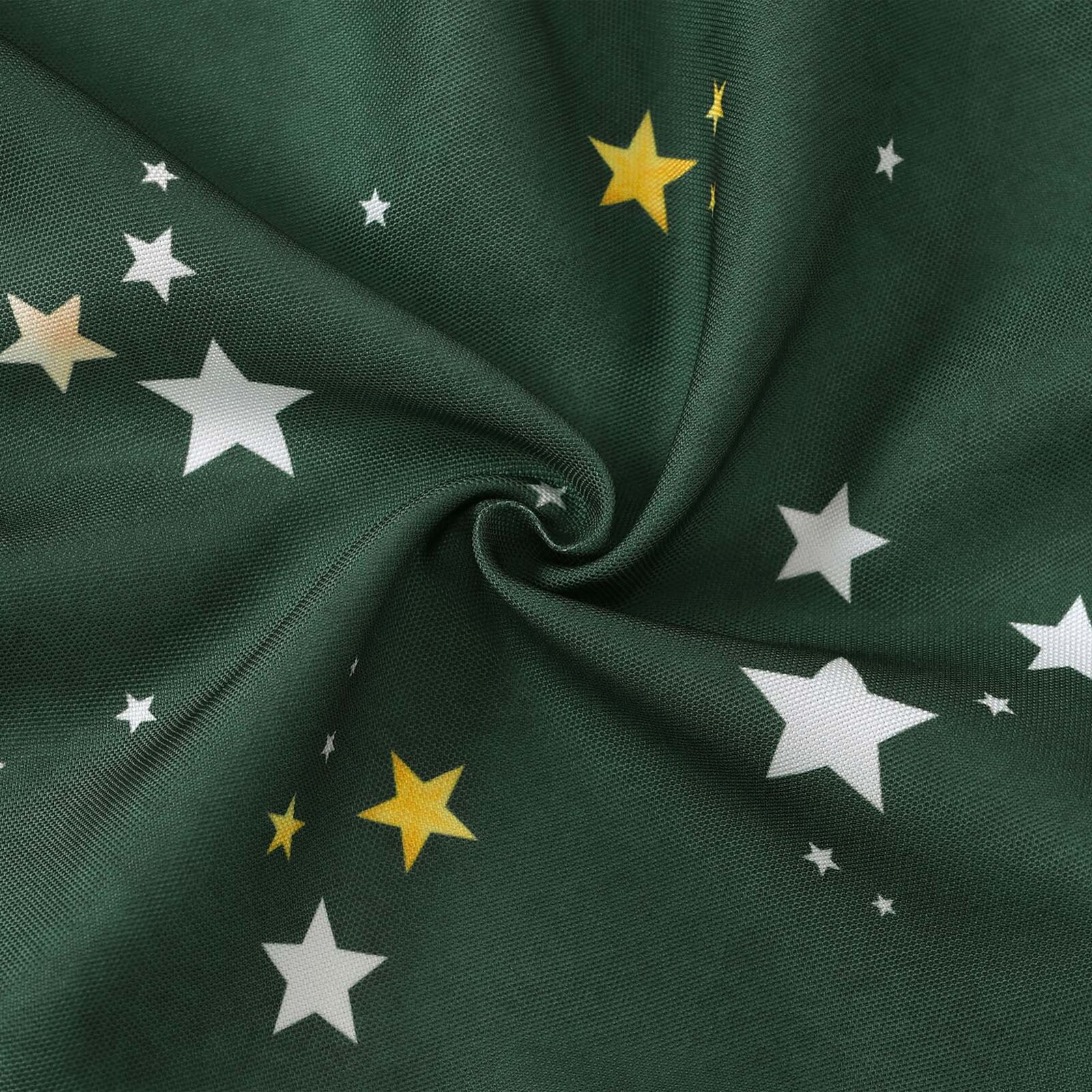 Weihnachtlicher Teflonstoff für Tischdecken – Sterne auf Grün