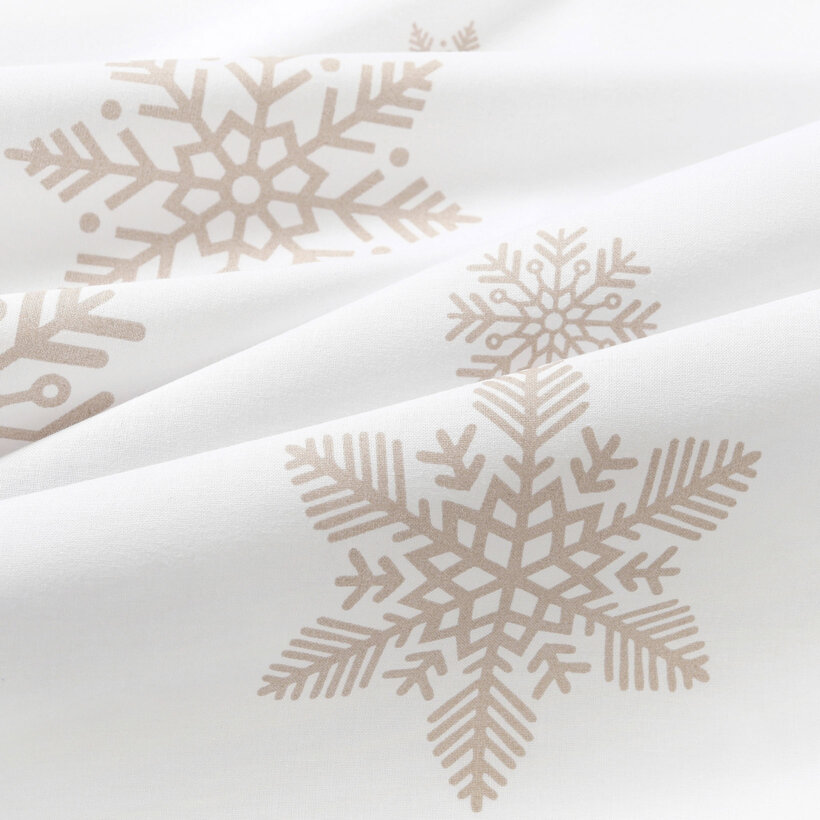 Weihnachtlicher Baumwollstoff - Schneeflocken auf Weiß