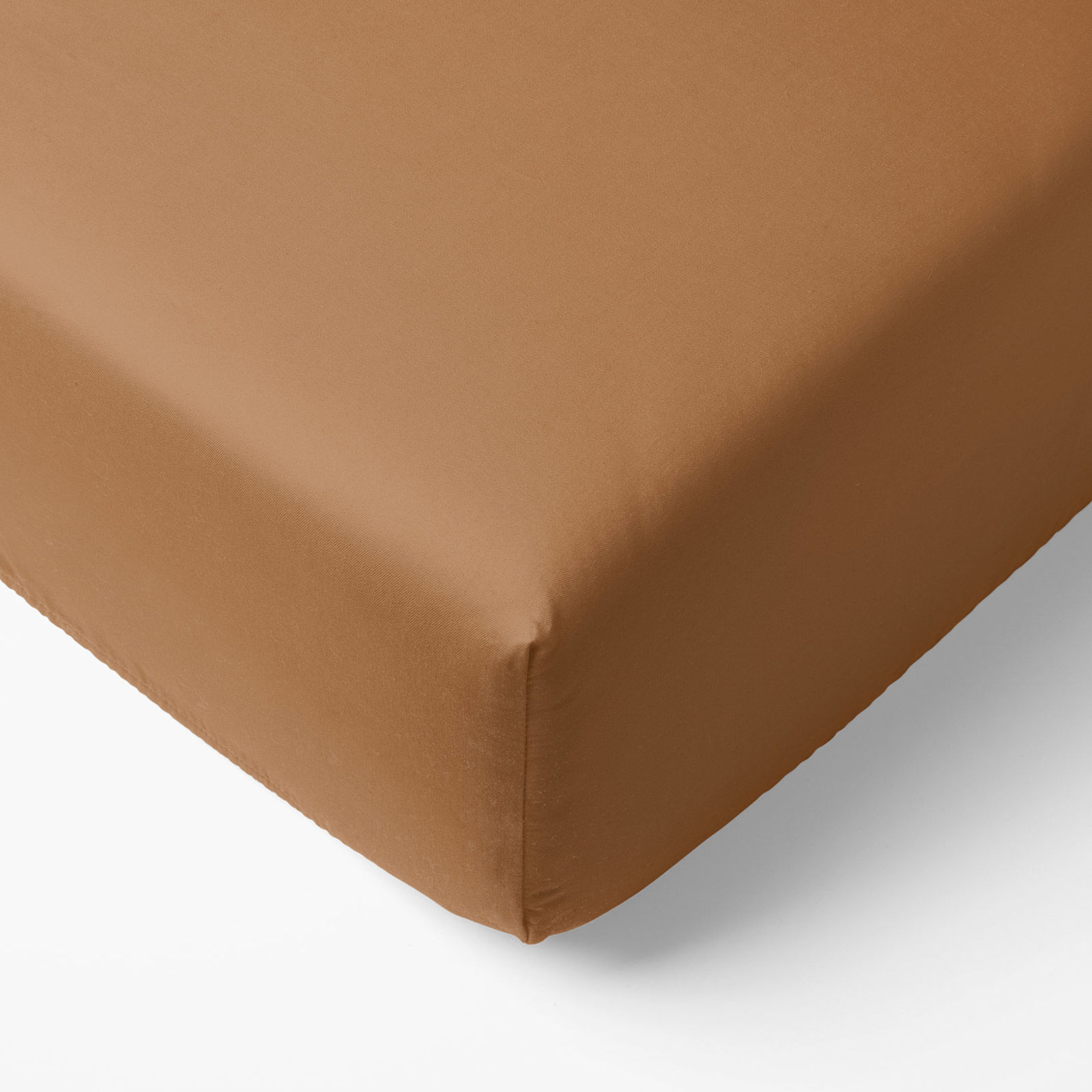 Spannbettlaken aus Baumwolle - zimtbraun