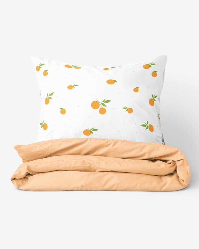 Bettwäsche aus Baumwolle Duo - Orangen mit Apricot