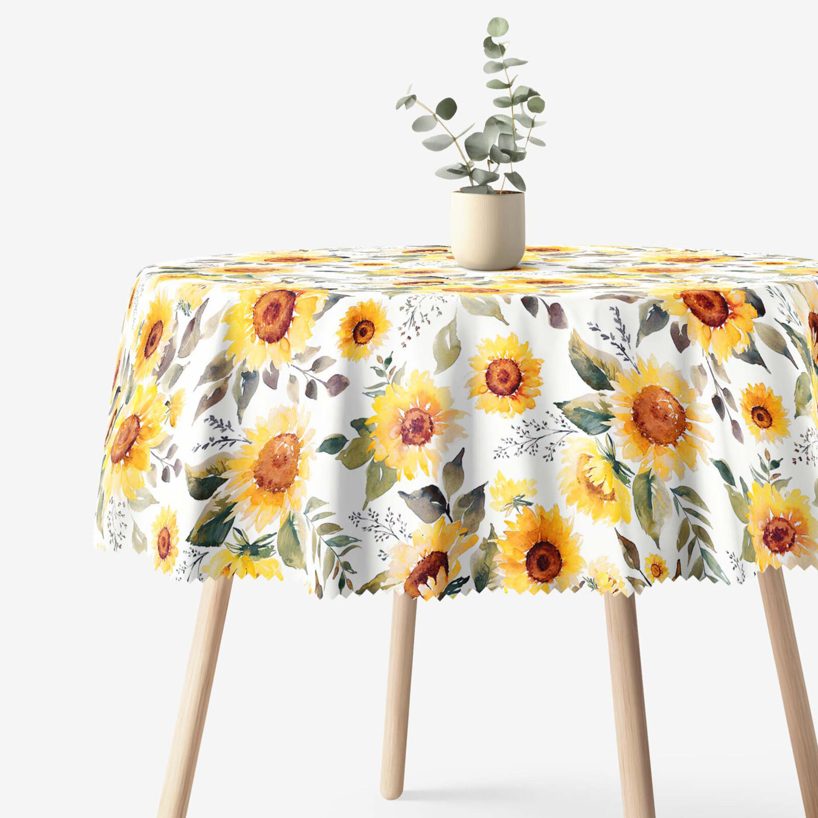 Runde Tischdecke Teflon - Sonnenblumen