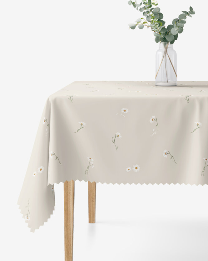 Eckige Teflon-Tischdecke - Gänseblümchen