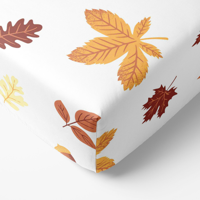Spannbettlaken aus Baumwolle - Herbstblätter