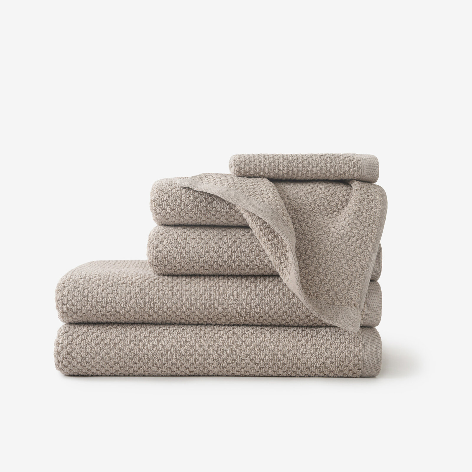 Frottee-Handtuch / Badetuch aus Baumwolle Micro Pure - Graubraun