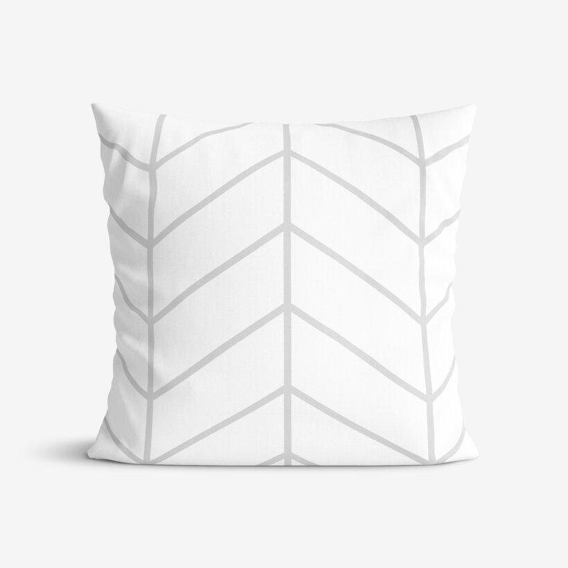 Kissenbezug aus Baumwolle - Zickzack auf Weiß