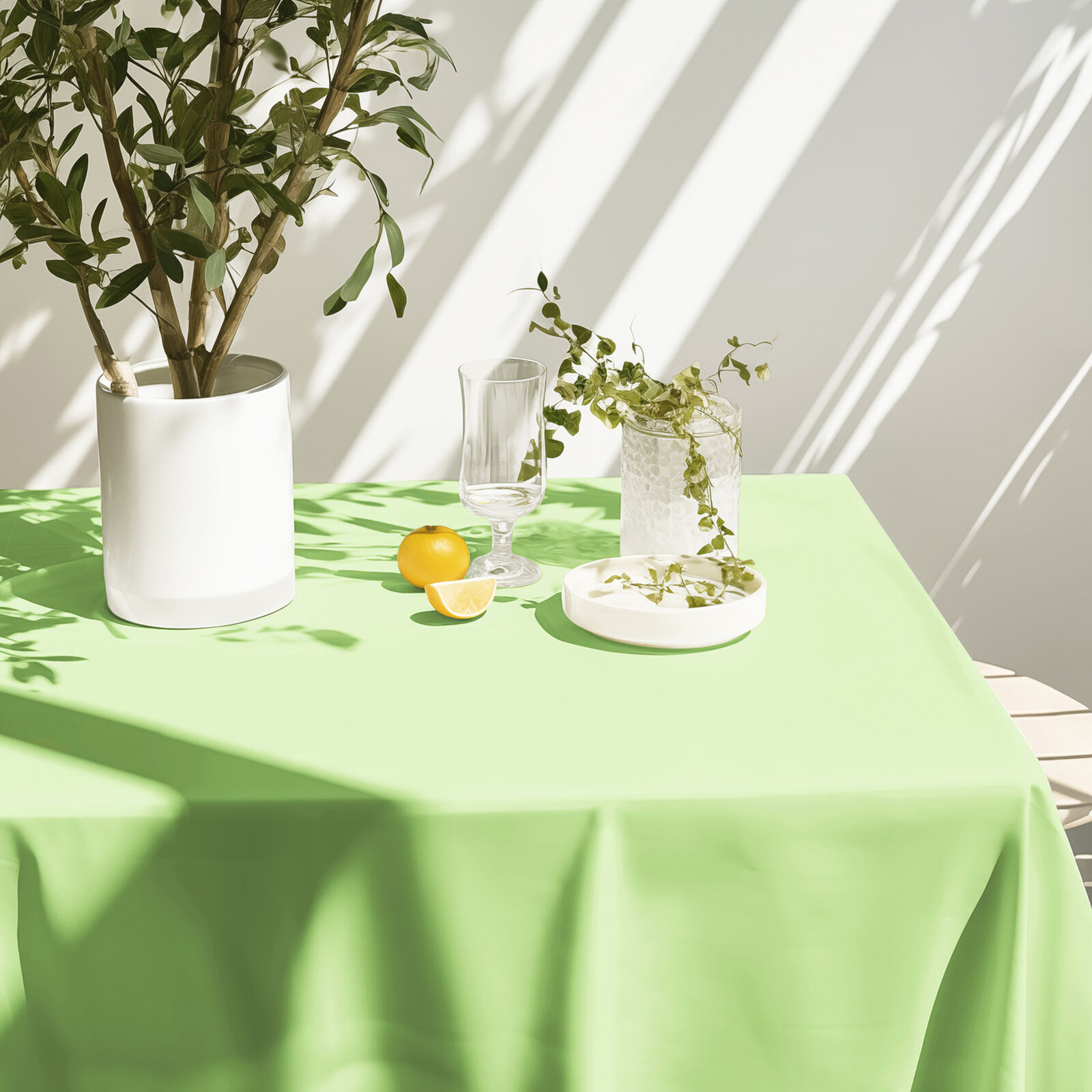 Eckige Tischdecke 100% Baumwolle - frühlingsgrün