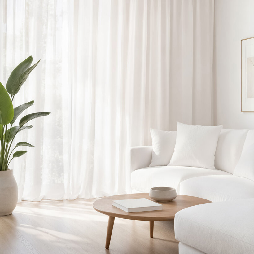 Gardine in feiner Netzoptik – Natur