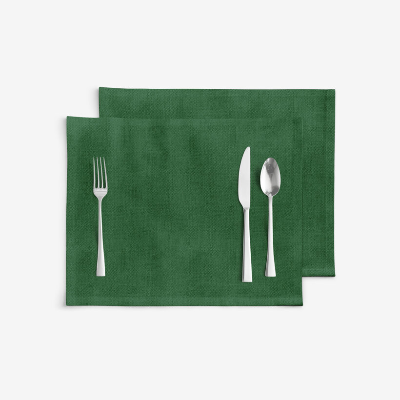 Weihnachtliches Tischset Malaga - dunkelgrün - Set 2 Stück