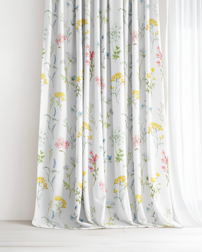 Vorhang aus Baumwolle Deluxe - blühender Frühling