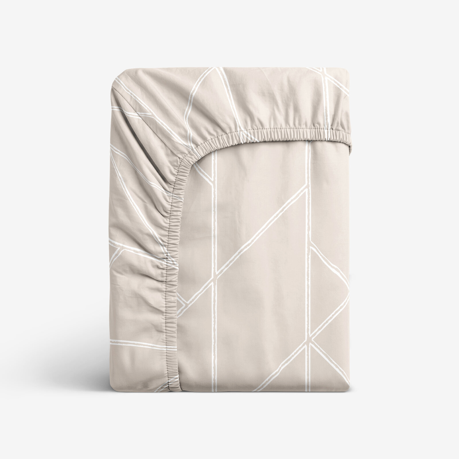 Spannbettlaken aus Baumwolle - Geometrische Linien auf Latte