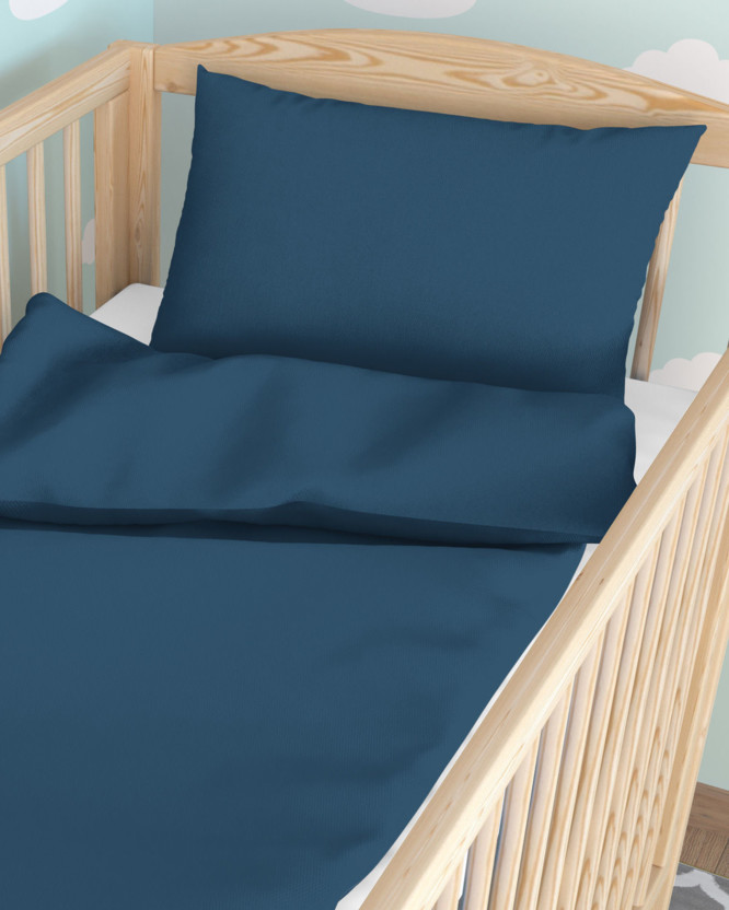 Bettwäsche für Babybetten aus Baumwolle - marineblau