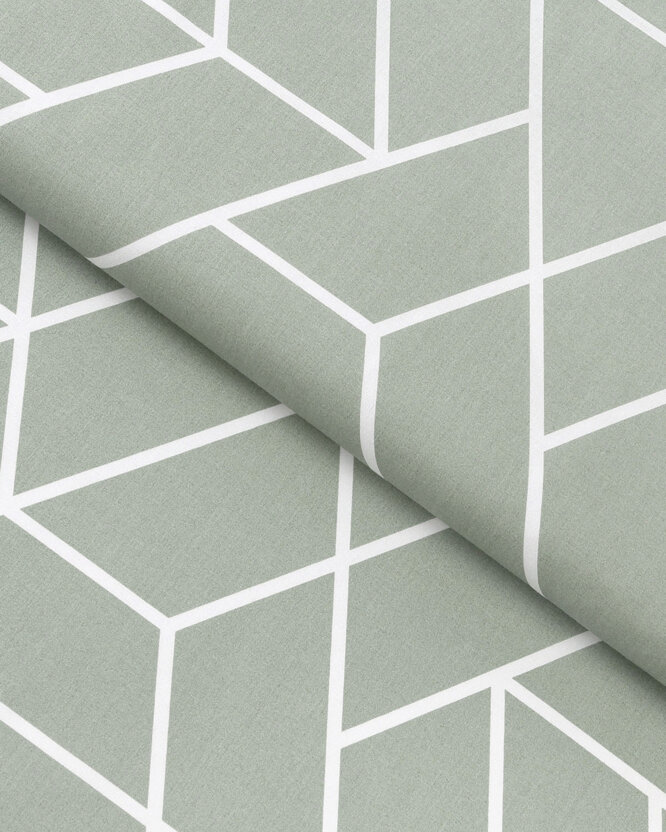 Baumwollstoff - Mosaik auf Salbeigrün