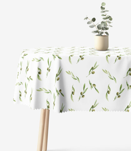 Ovale Tischdecke Teflon - Oliven