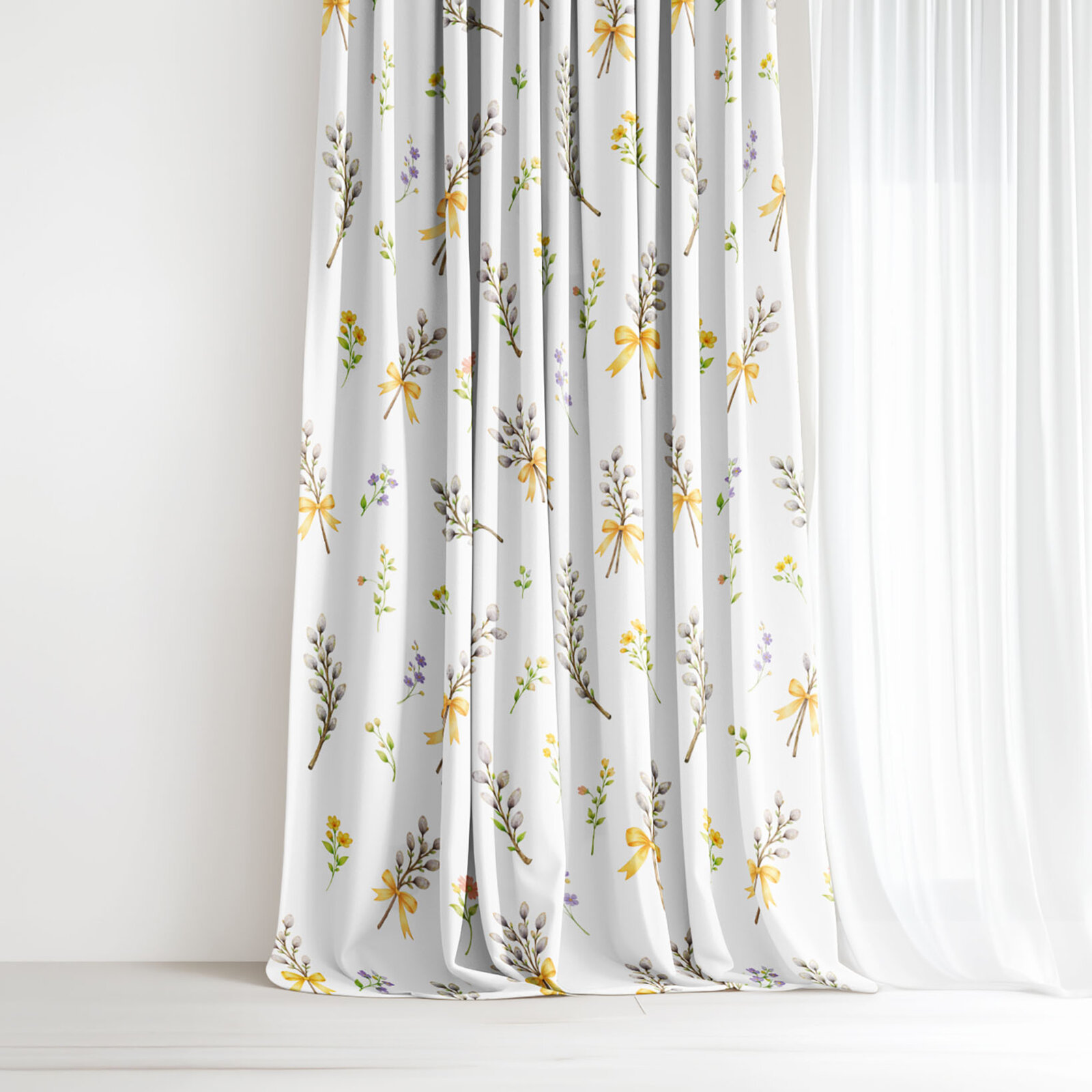 Ostern Dekorativer Vorhang – Weidenkätzchen