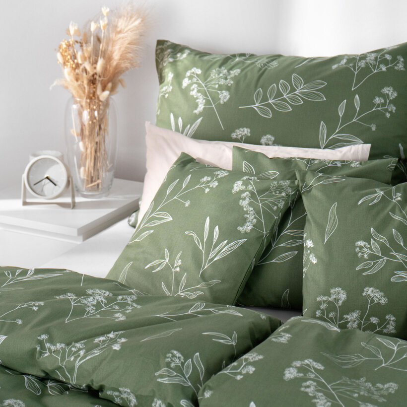 Bettwäsche aus Baumwolle - Kräuterblätter