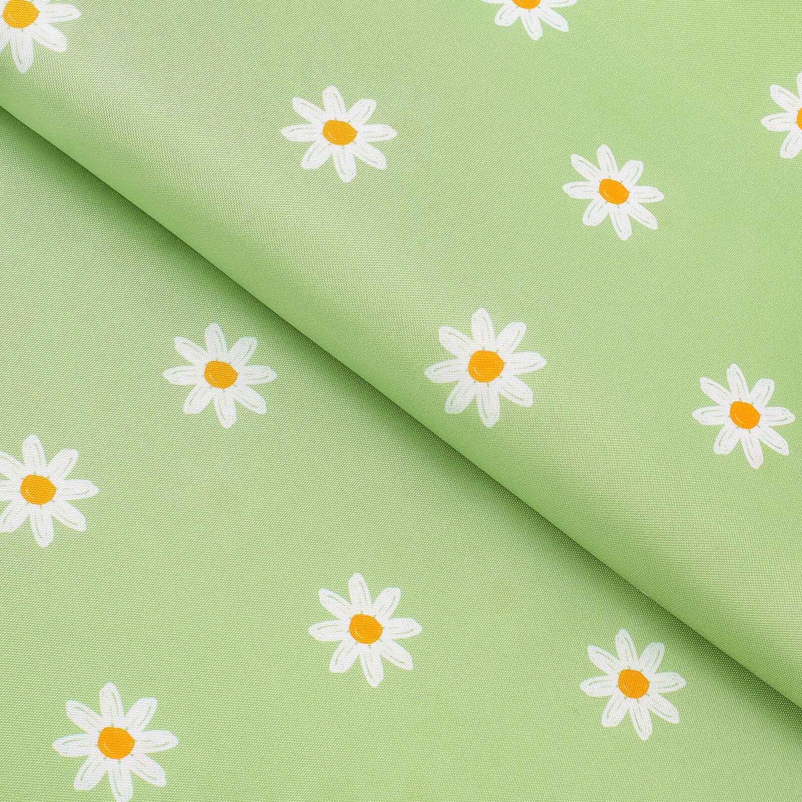 Teflonstoff für Tischdecken - Margeriten auf Grün