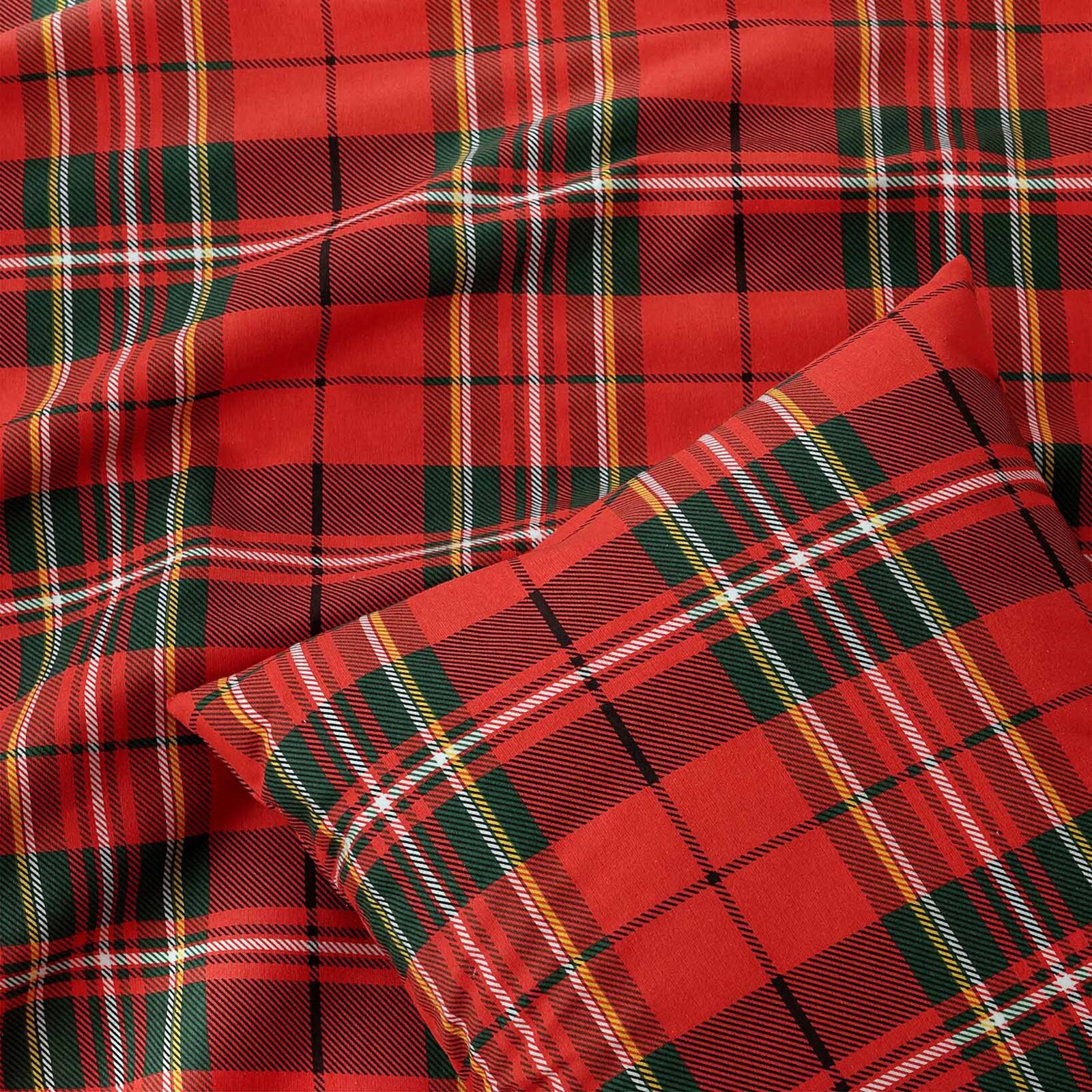 Weihnachtlicher Kissenbezug aus Flanell - rotes Karo