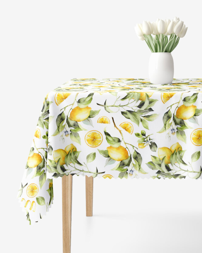 Eckige Tischdecke Teflon - Zitronen