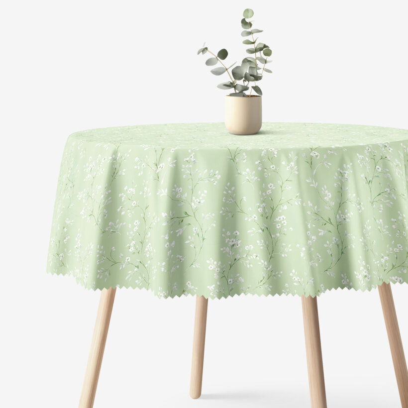 Runde Tischdecke Teflon - Jasminblüten