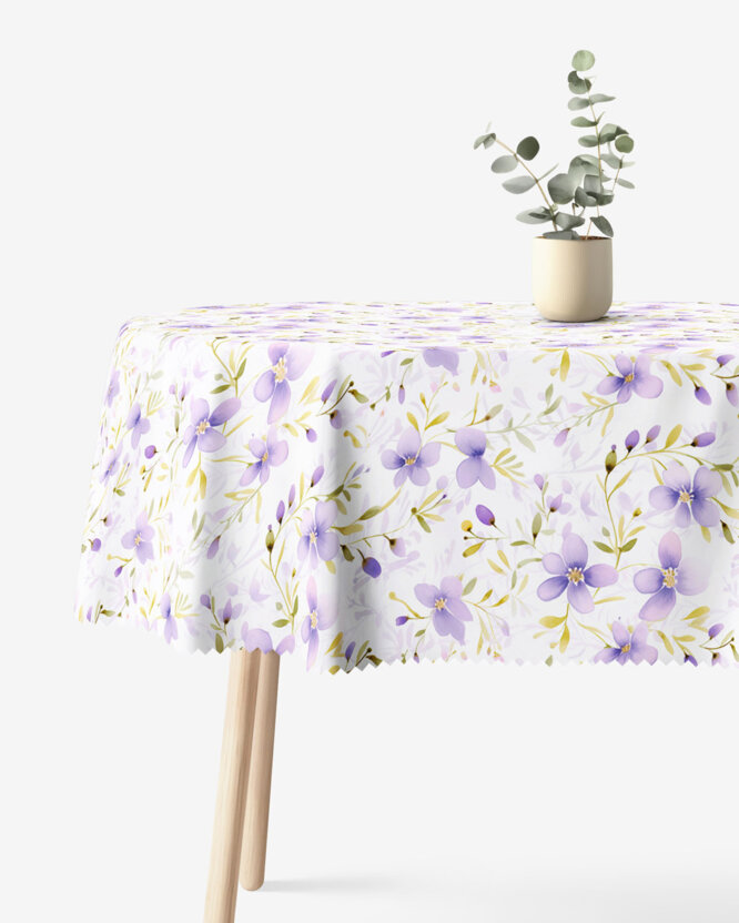 Ovale Tischdecke Teflon - Veilchenblüten